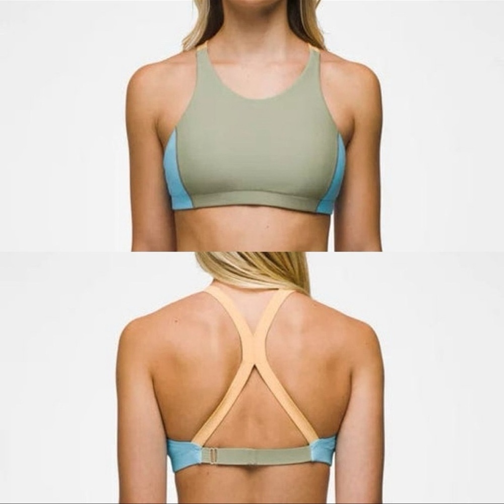 NWT prAna Baja Bound Colorblock Bikini Swim Top Size Small